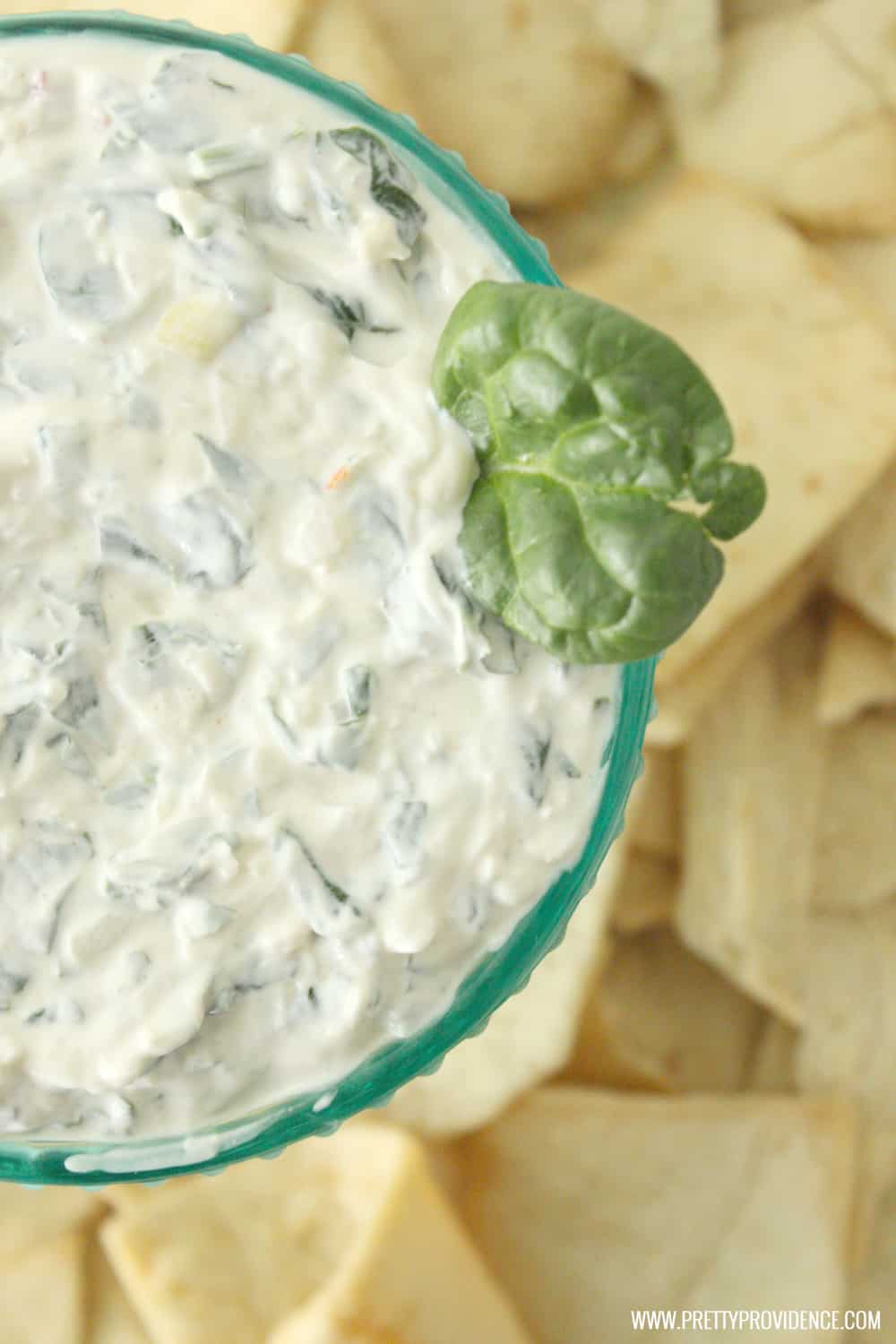 The BEST and easiest spinach dip ever! Literally takes five minutes to throw together and is always a major crowd pleaser! 