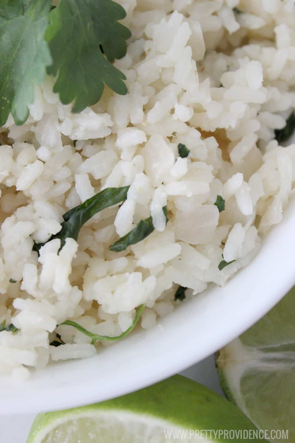 Okay this cilantro lime rice is so delicious! It's made with minute rice too, so it is so easy! 