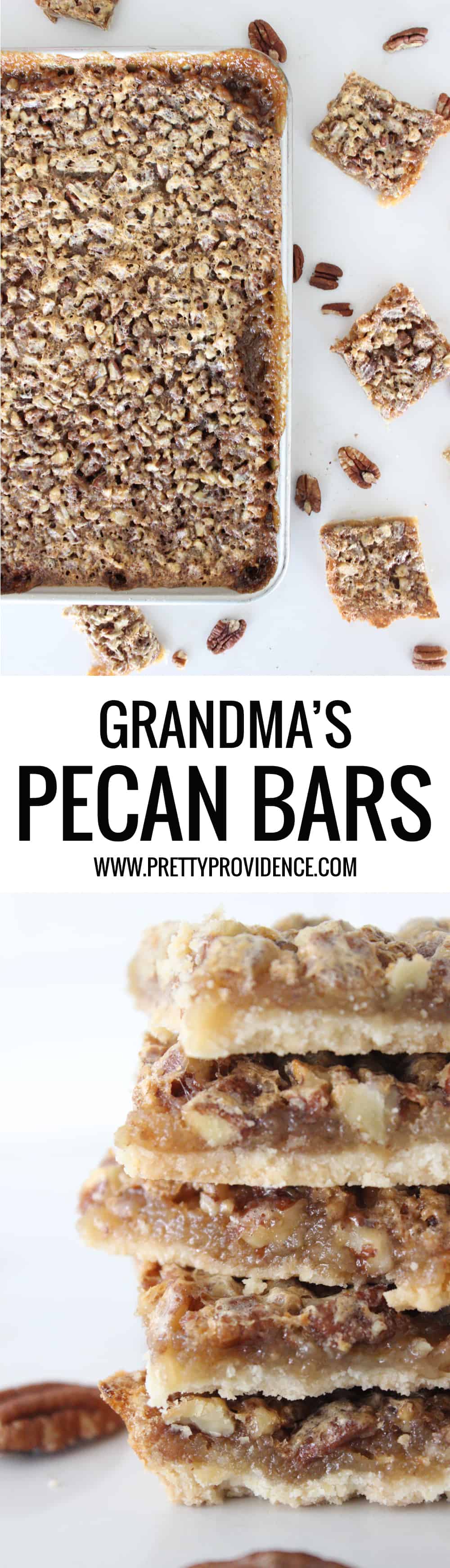 Okay these Pecan bars are AMAZING!! Way better/easier than pecan pie and makes a TON! 