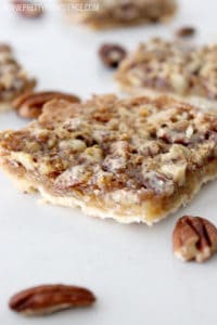 Okay these Pecan bars are AMAZING!! Way better/easier than pecan pie and makes a TON!