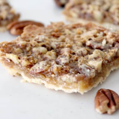 Okay these Pecan bars are AMAZING!! Way better/easier than pecan pie and makes a TON!