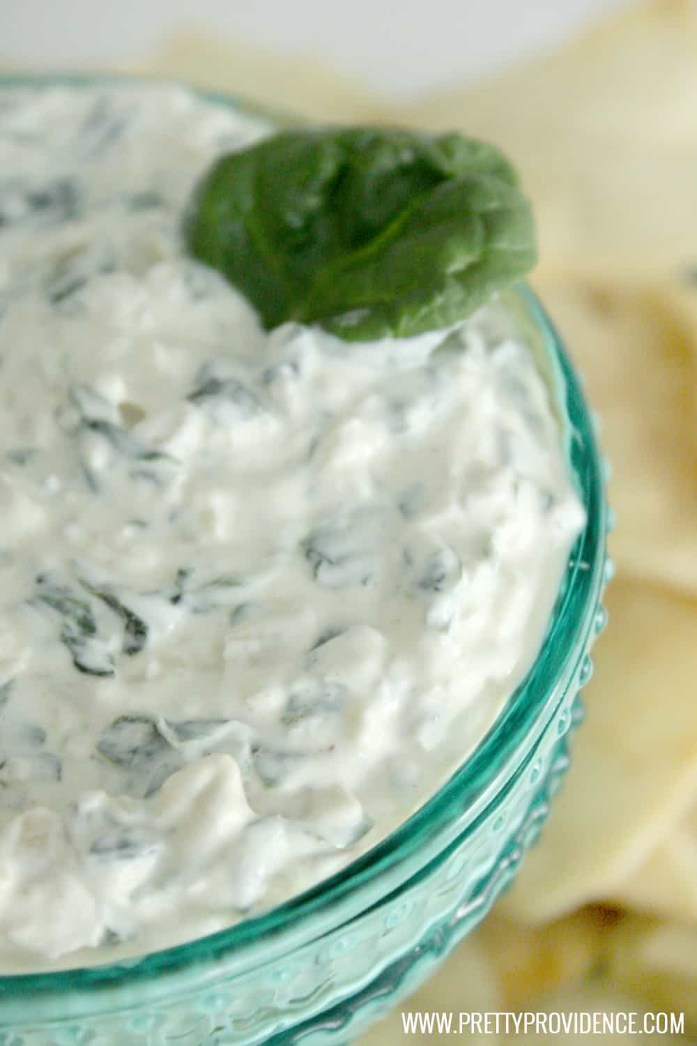 The BEST and easiest spinach dip ever! Literally takes five minutes to throw together and is always a major crowd pleaser! 