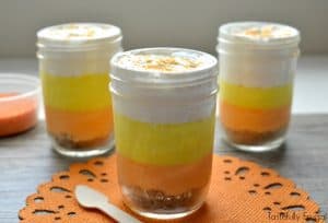 No Bake Candy Corn Cheesecake | Tastefully Frugal