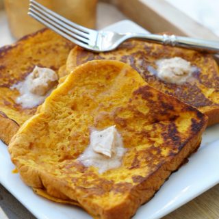 Pumpkin French Toast with Brown Sugar and Cinnamon Butter