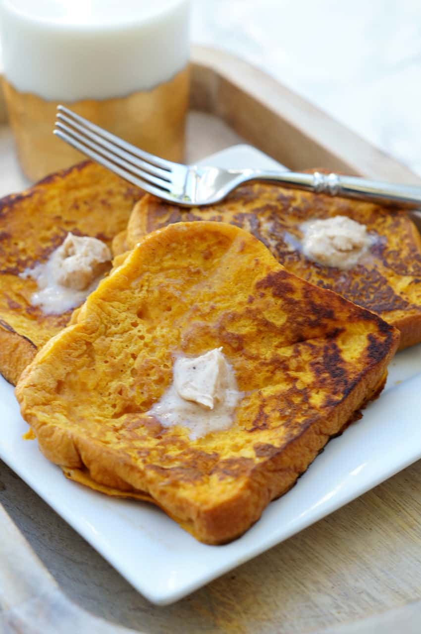 Pumpkin French Toast With Brown Sugar And Cinnamon Butter Pretty Providence