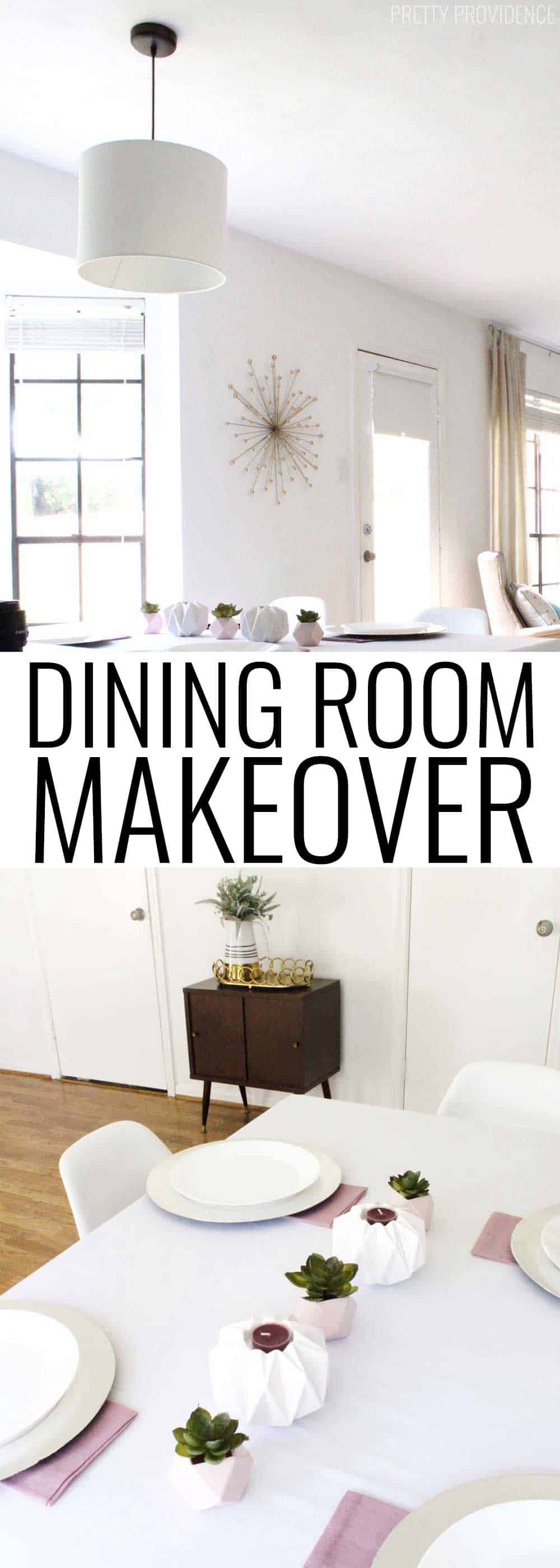 LOVE this dining room makeover! The details are simple but perfect - and inexpensive! 