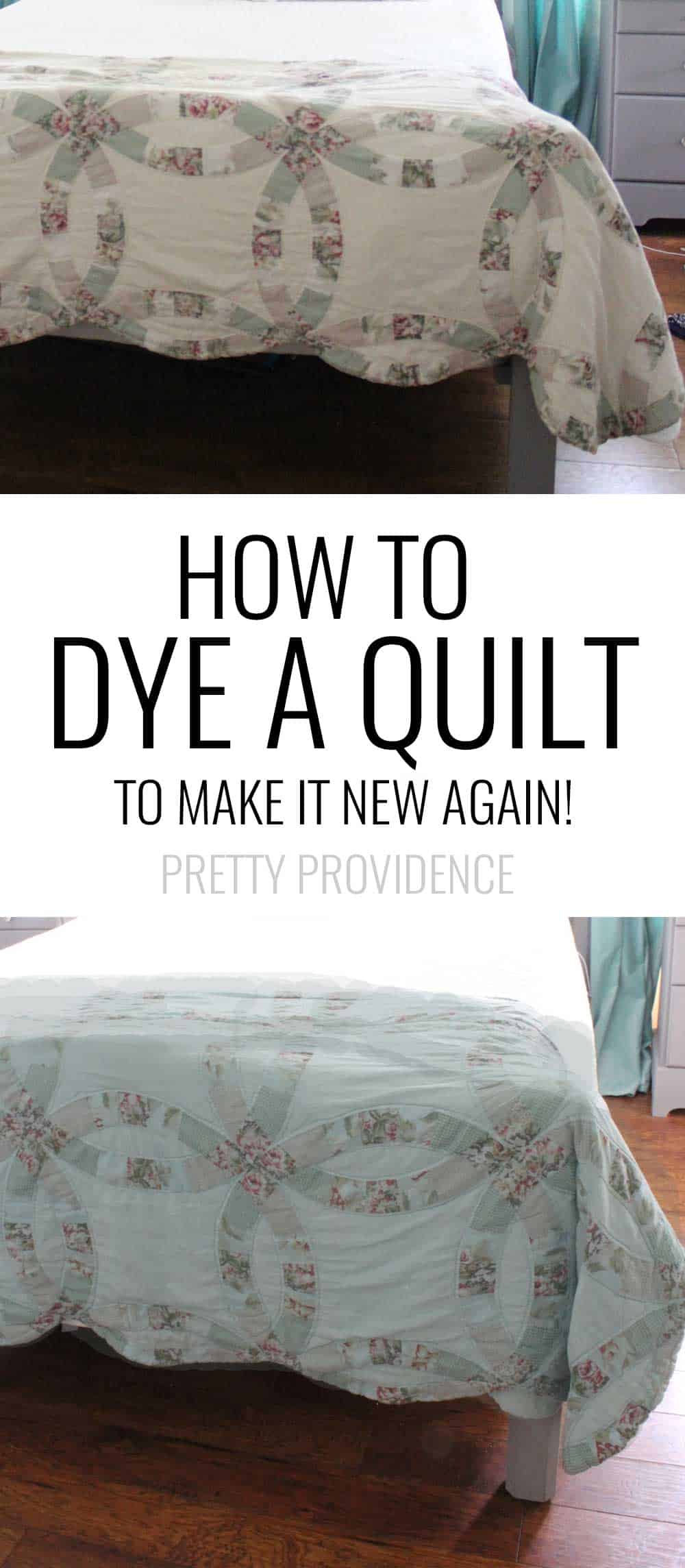 How to dye a quilt - perfect for old dingy quilts that you LOVE but just need a refresh! 