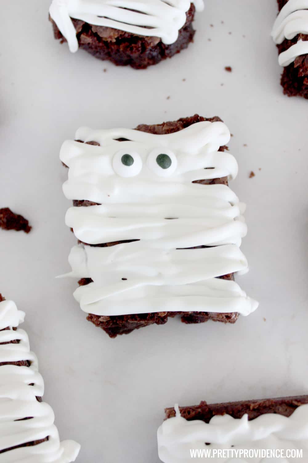 Okay these mummy brownies are so freaking adorable! They are easy to make, freaking delicious, and my kids couldn't stop raving about them! Definitely a new Halloween tradition! 