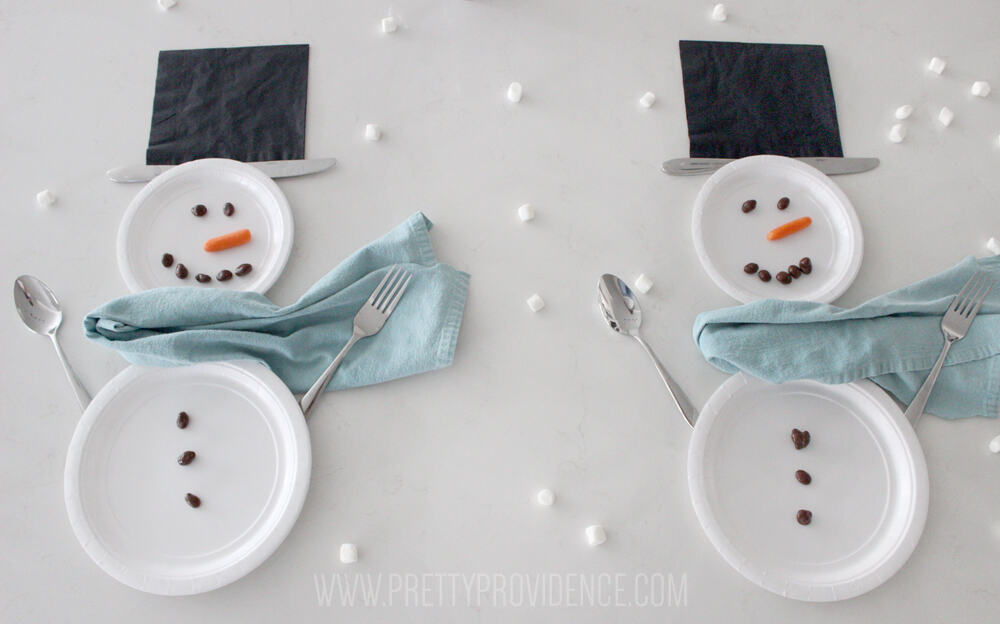 snowman place setting