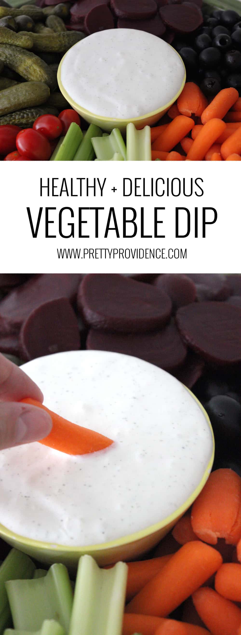 A healthy vegetable dip that is as delicious as it is easy to make! 