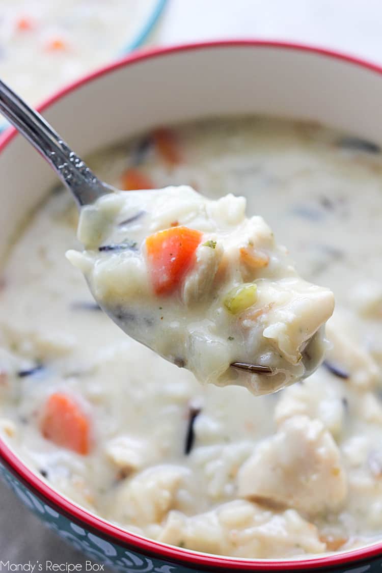 Creamy Chicken and Wild Rice Soup - Pretty Providence