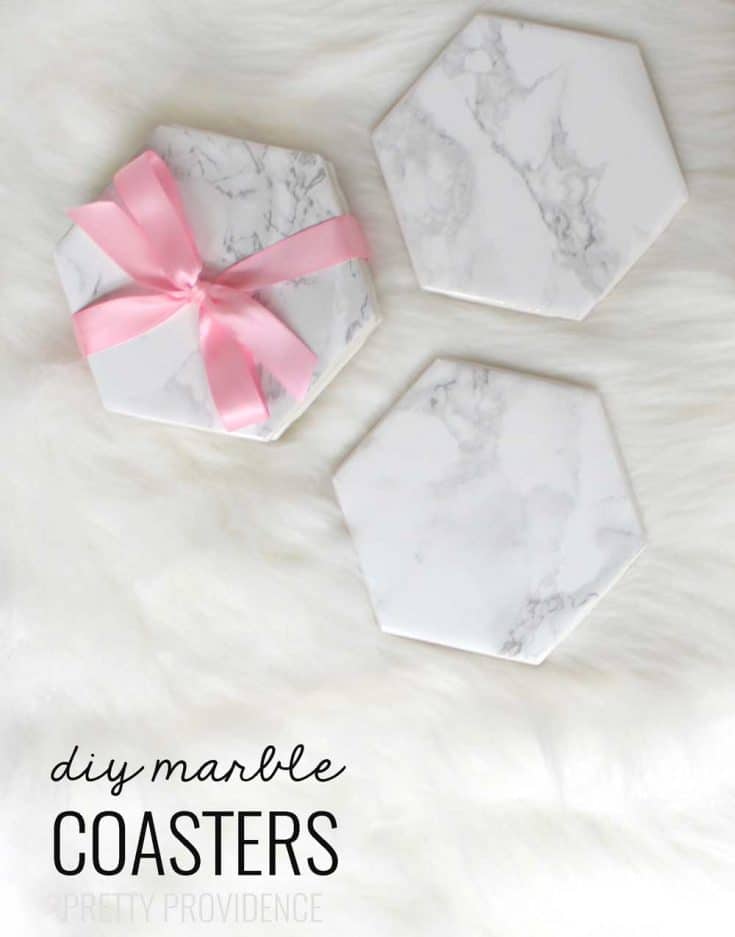 DIY Marble Coasters Gift Pretty Providence