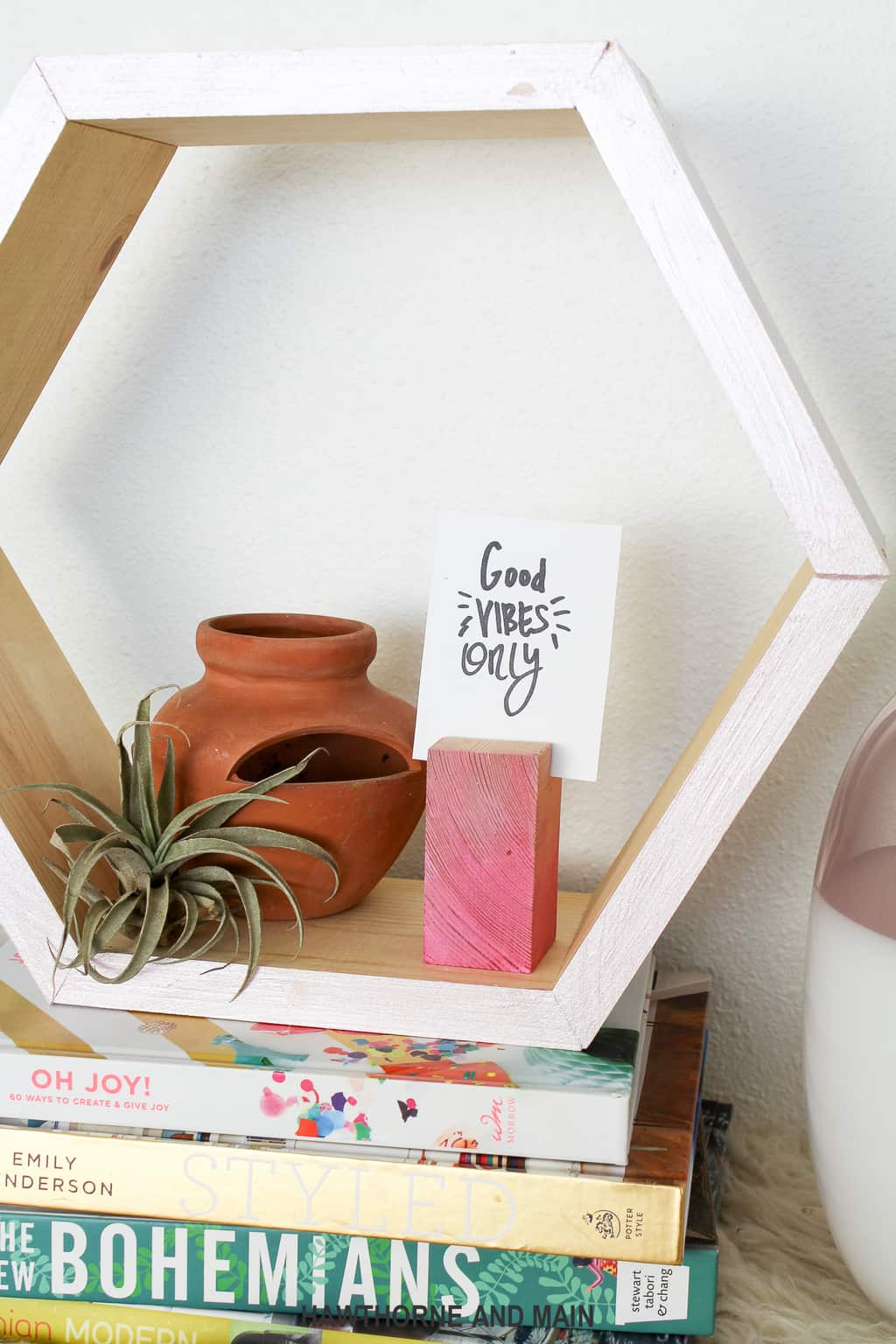 DIY Hexagon Wall Shelf