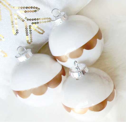 DIY Gold Scalloped Ornaments