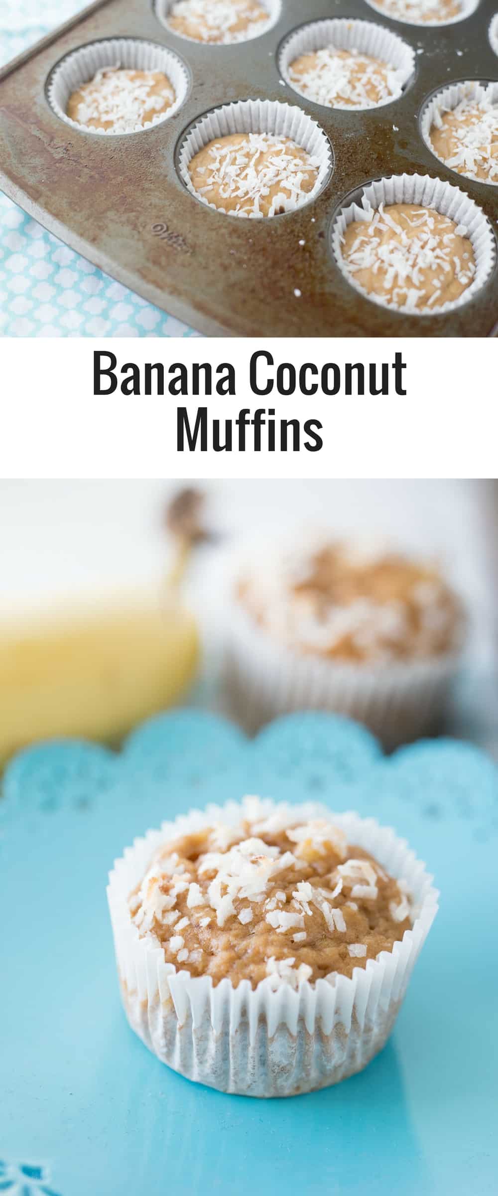 These Banana Coconut Muffins are delicious and simple! Coconut sugar and applesauce makes muffins something you can feel a little less guilty about! 