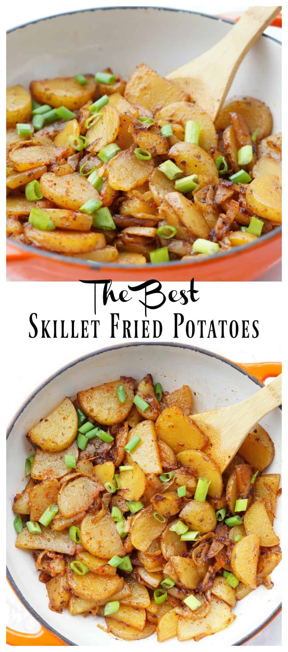 The Best Skillet Fried Potatoes with two secret ingredients that make these extra delicious!