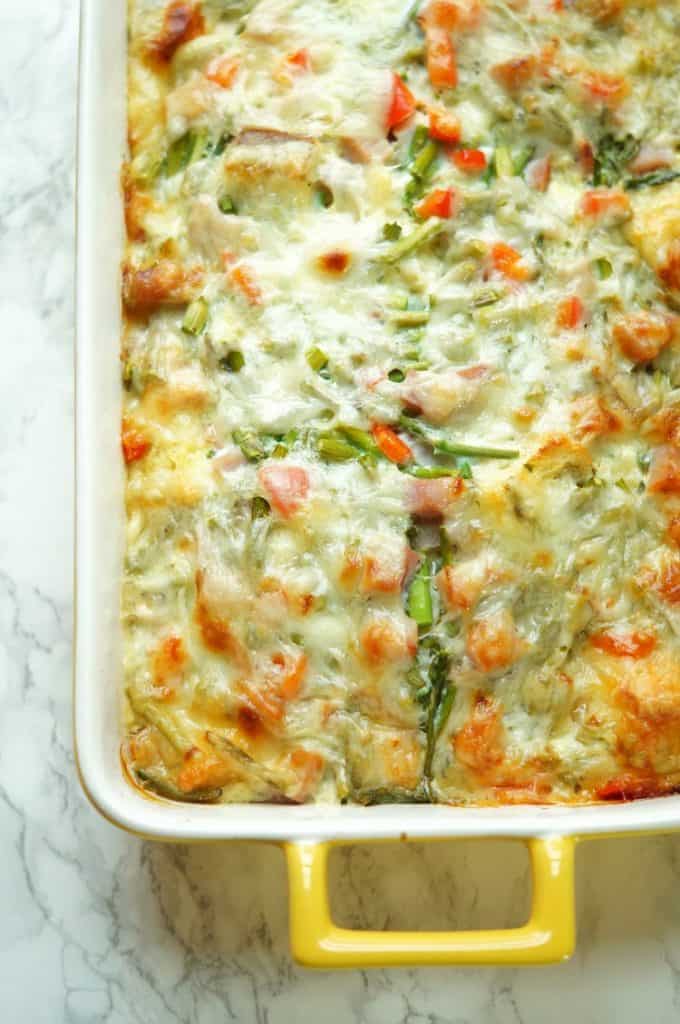 Ham and Asparagus Strata - Pretty Providence