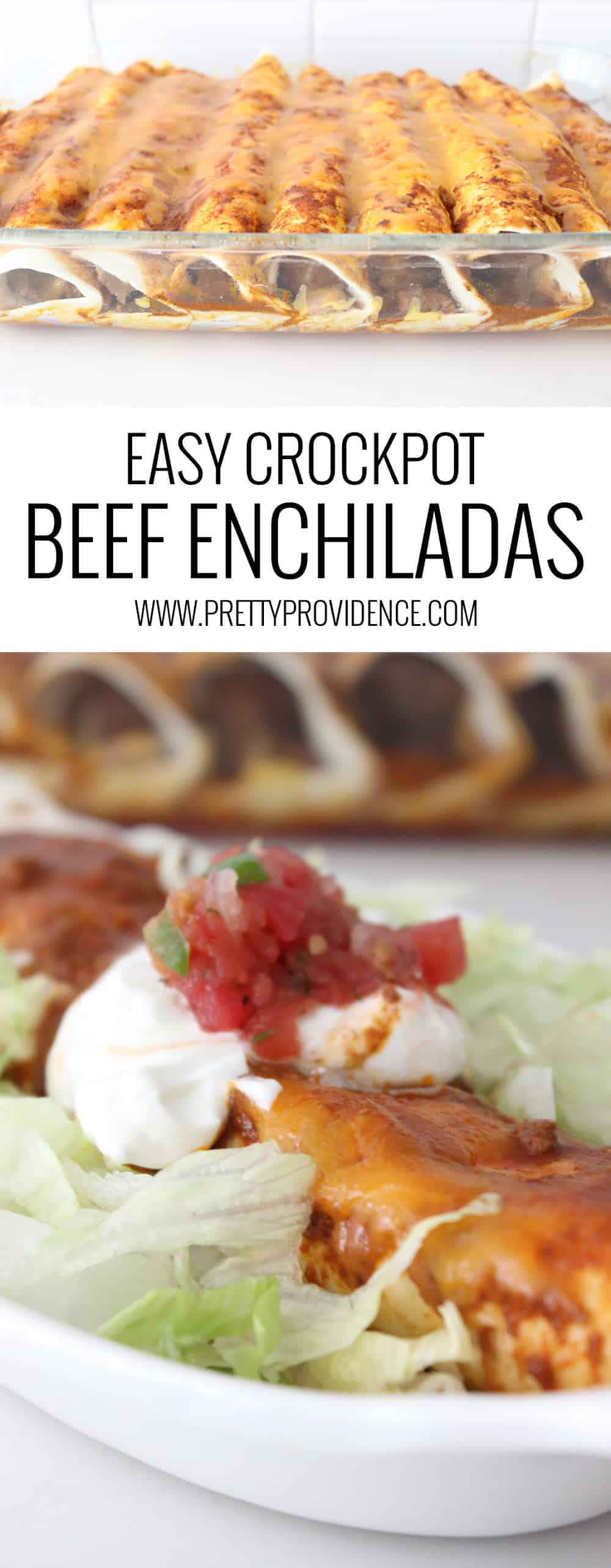 Okay these beef enchiladas are so easy! Just through the stuff in the crockpot in the morning then all you have to do is scoop some of the meat mixture, add the cheese, roll up and bake a few minutes! SO easy and SO delicious! A family favorite for sure! 