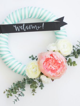 This easy spring wreath is easy to make with ribbon, faux flowers and a little bit of fun!