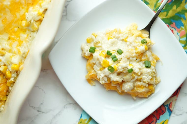 This Cheesy Green Chile Rice is creamy, cheesy, and so tangy from the green chiles! This will definitely be one of your family's new favorite side dishes!