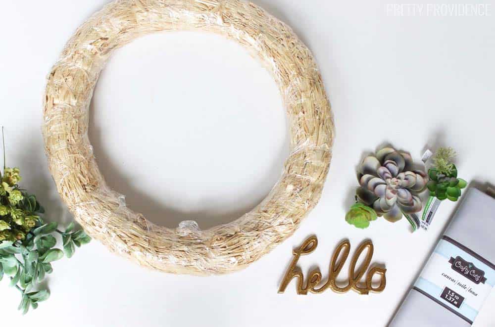 I love this easy, neutral succulent wreath!