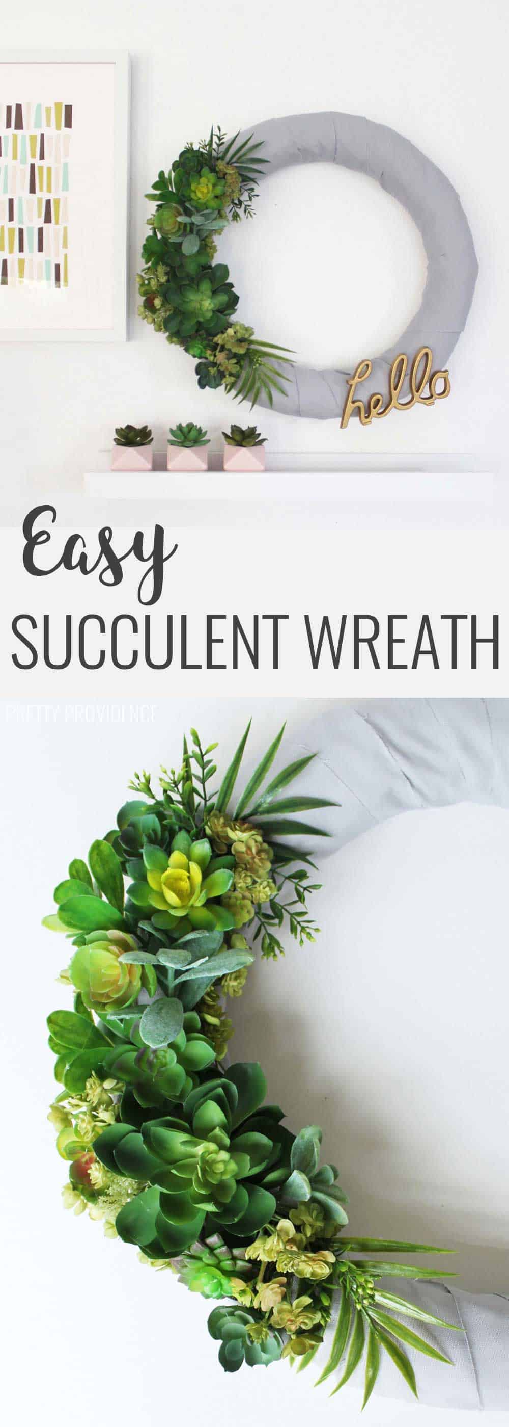 I love this easy, neutral succulent wreath!