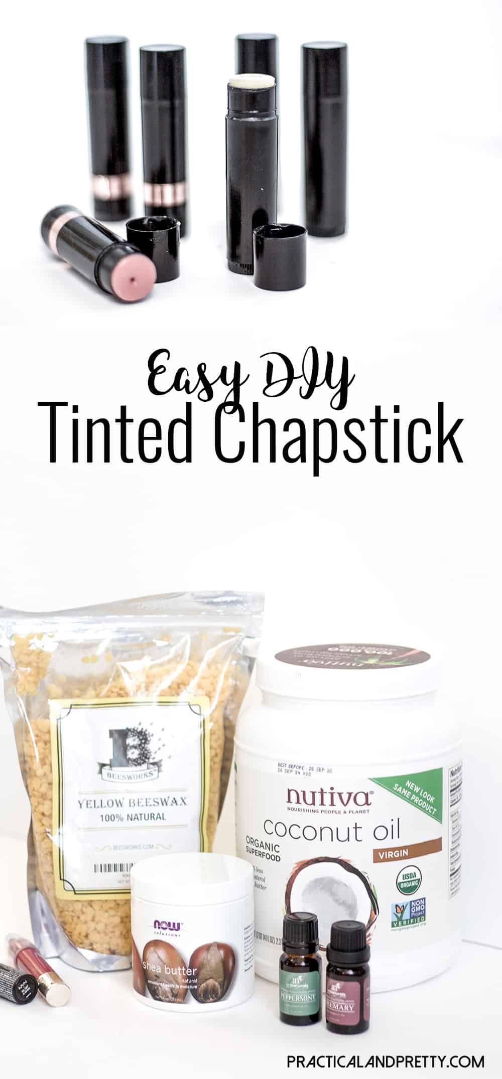 Making your own tinted chapstick is so simple. You'll wonder why you hadn't done it sooner!