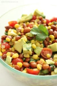 Hands down this is the best corn salsa EVER!! The light vinaigrette on the top is so good I could drink it! It's healthy and quick to whip together too!