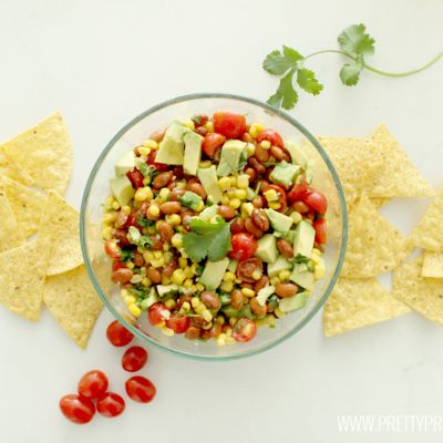 Hands down this is the best corn salsa EVER!! The light vinaigrette on the top is so good I could drink it! It's healthy and quick to whip together too!