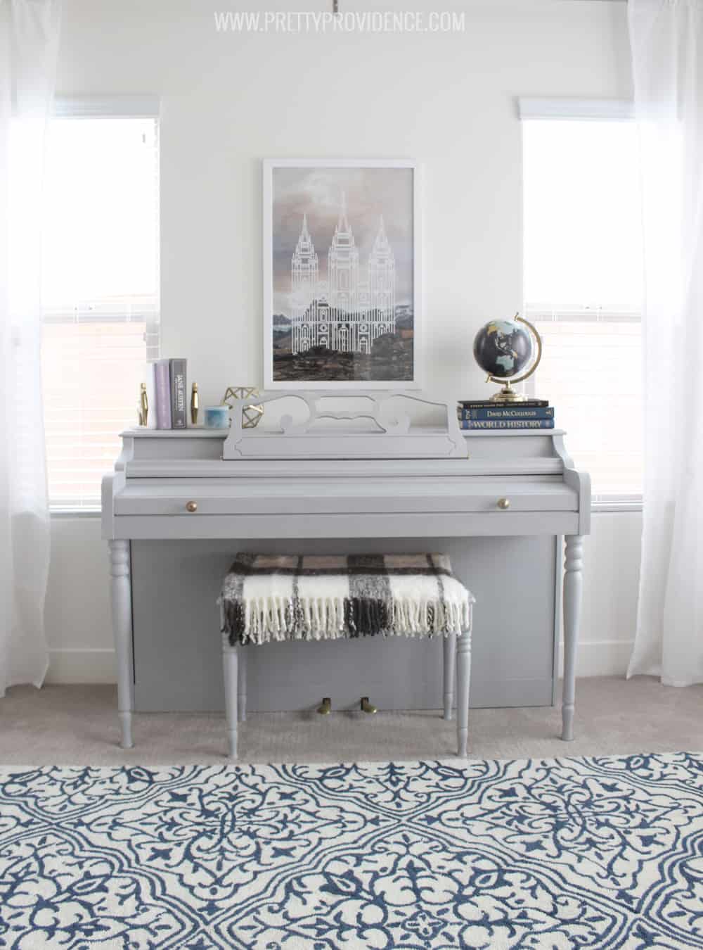 She totally transformed her piano in less than $50! It is so easy too! 