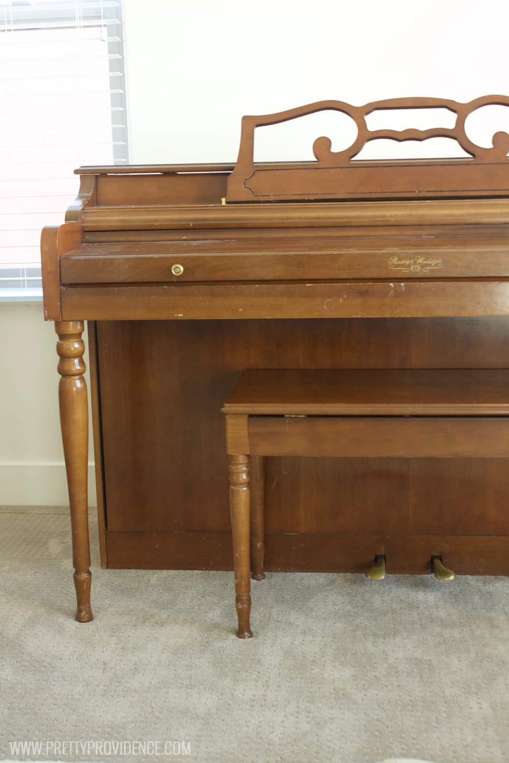She totally transformed her piano in less than $50! It is so easy too! 
