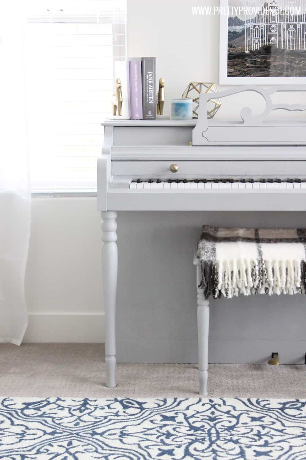 She totally transformed her piano in less than $50! It is so easy too! 