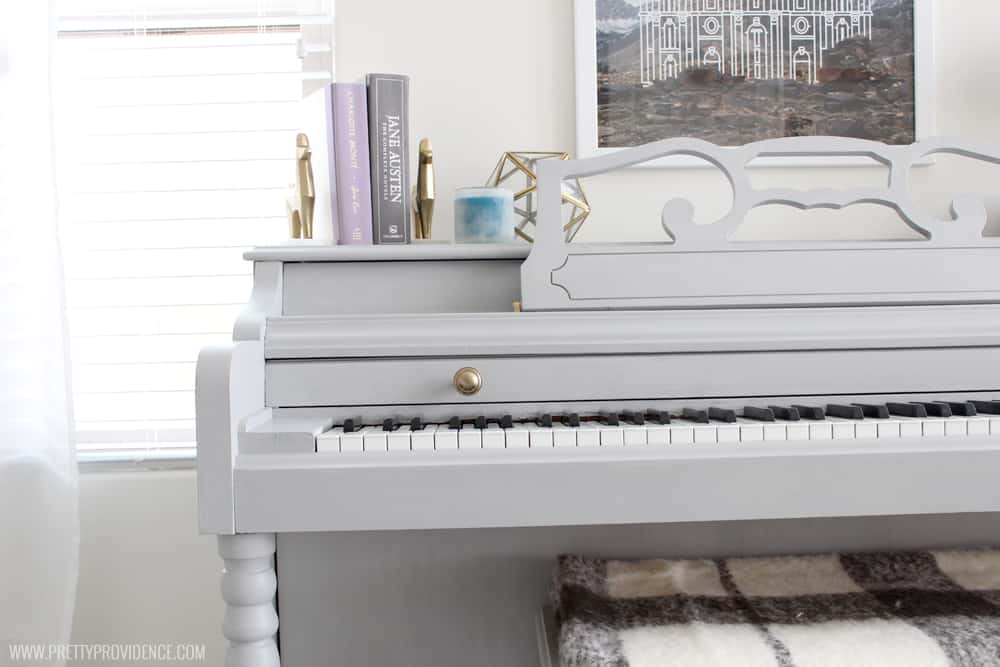 She totally transformed her piano in less than $50! It is so easy too! 