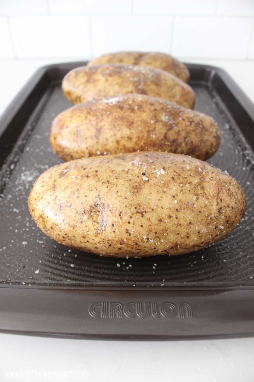 How to bake a perfect baked potato! There is no other way- a few extra minutes makes all the difference with these babies! 