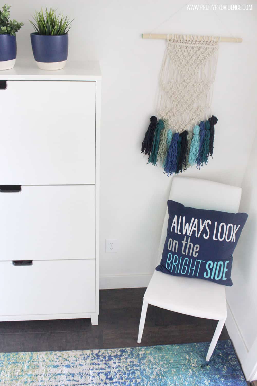 I love this tiny mudroom! Every space in a family house should be fun and functional and this one totally is! 