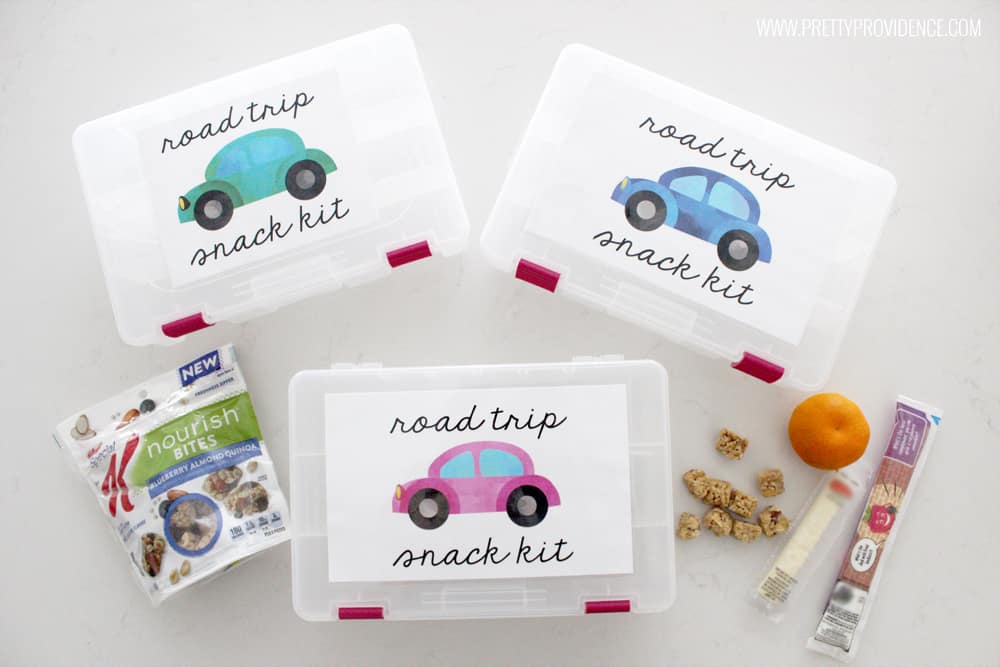 These road trip snack kits are pure GENIUS! Seriously how have I not thought of this before? Perfect for older kids on road trips so moms not constantly turning around! 