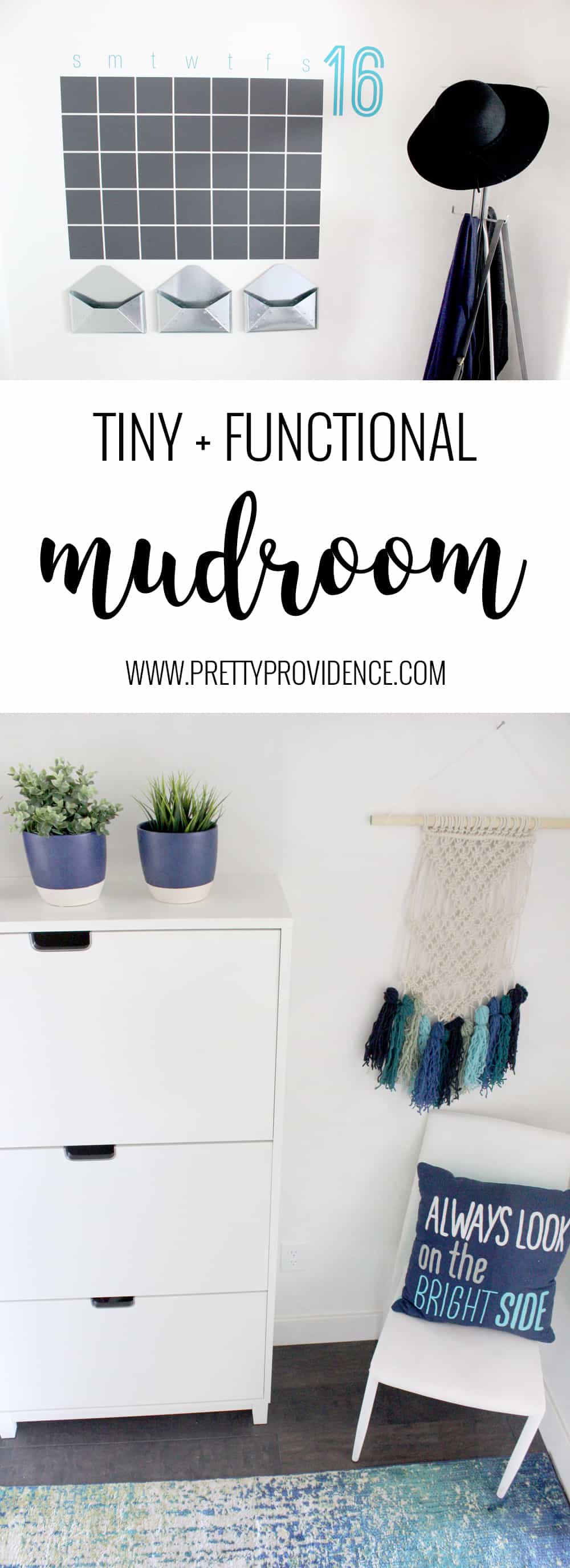 I love this tiny mudroom! Every space in a family house should be fun and functional and this one totally is! 