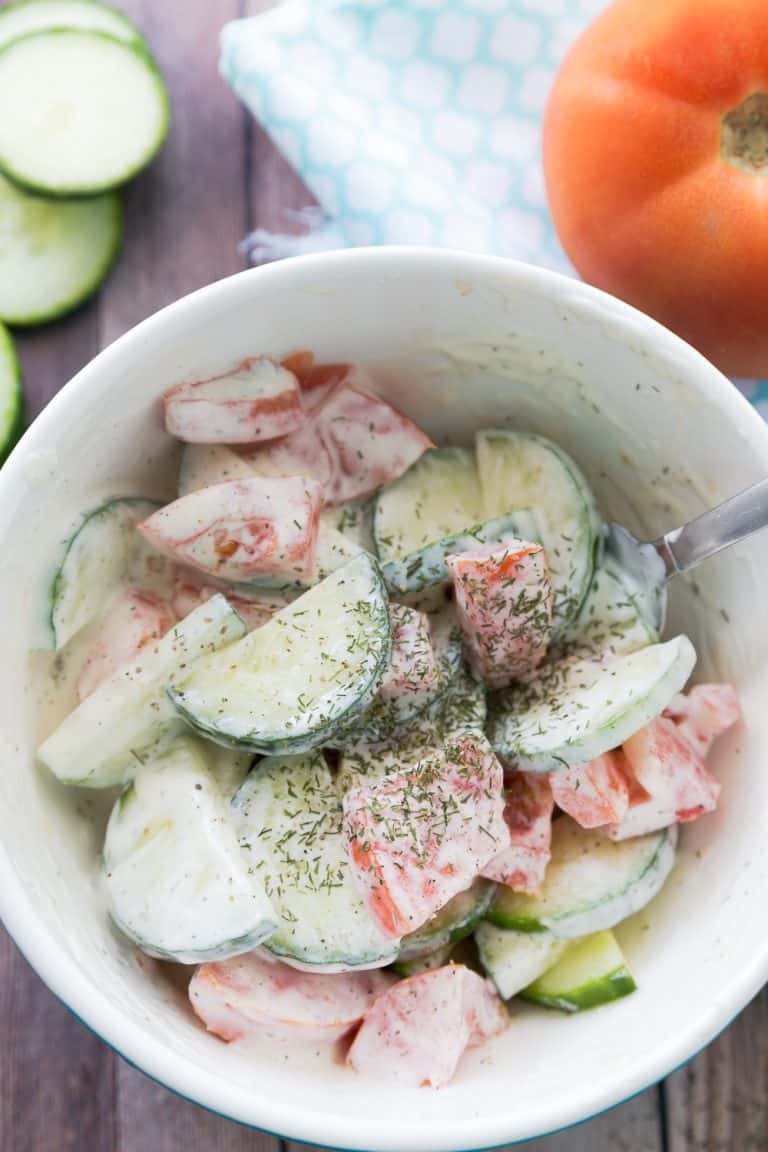 Creamy Tomato & Cucumber Salad