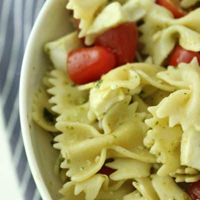 Bruschetta pasta salad! The perfect side dish for any bbq or get together! Or make a big batch and eat it all week for lunch!