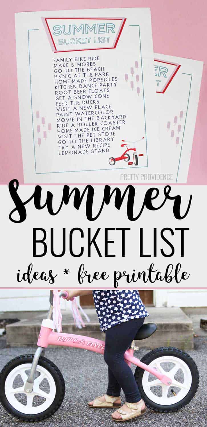 Summer bucket list ideas and free printable!