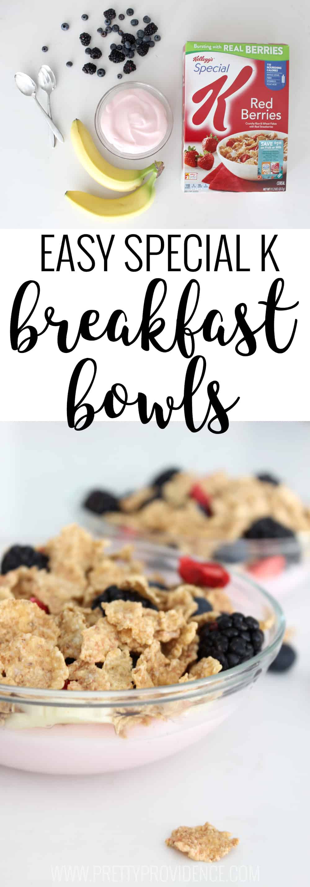 I'm obsessed with these Special K breakfast bowls!! They are easy, delicious, and healthy! It's so good as a side to lunch or dinner too, or even for healthy dessert! 