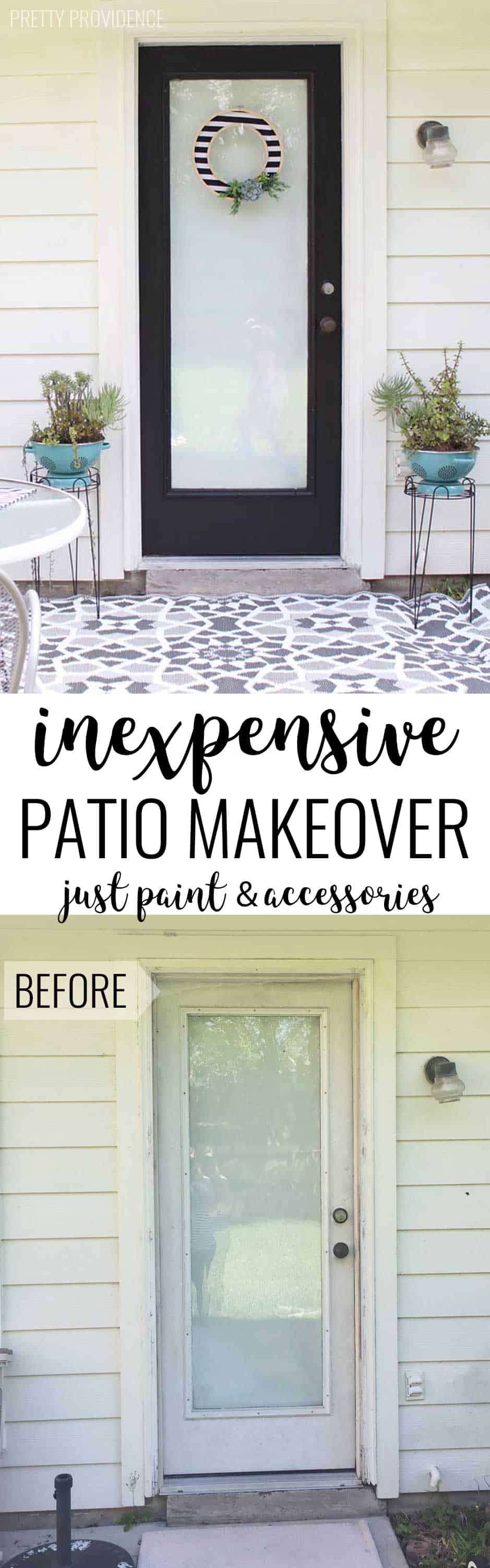 The power of PAINT! This door and patio area looks incredible and the transformation barely cost anything! 