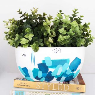 Painted brush stroke planter! So fun and EASY