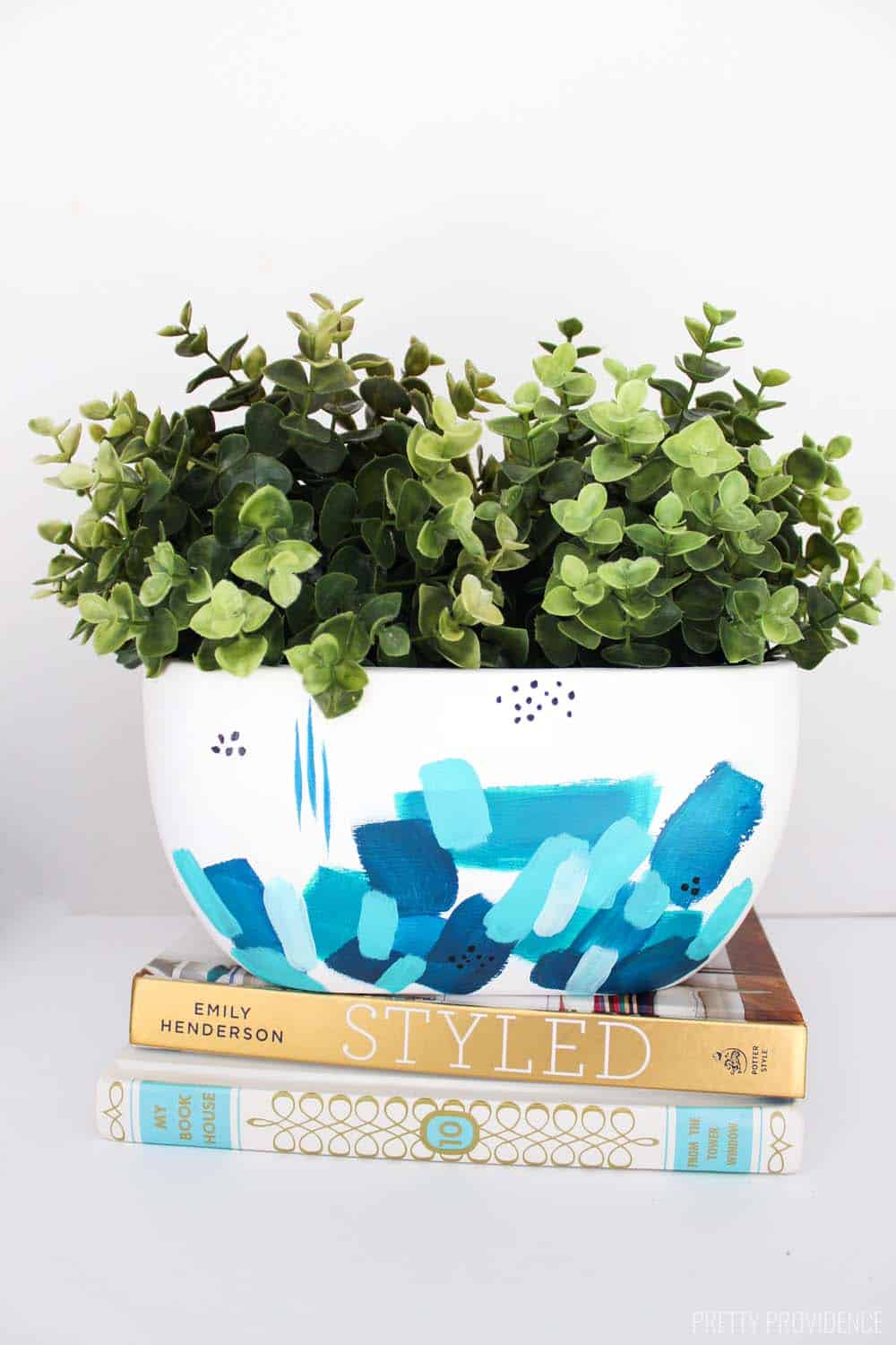 Painted brush stroke planter! So fun and EASY