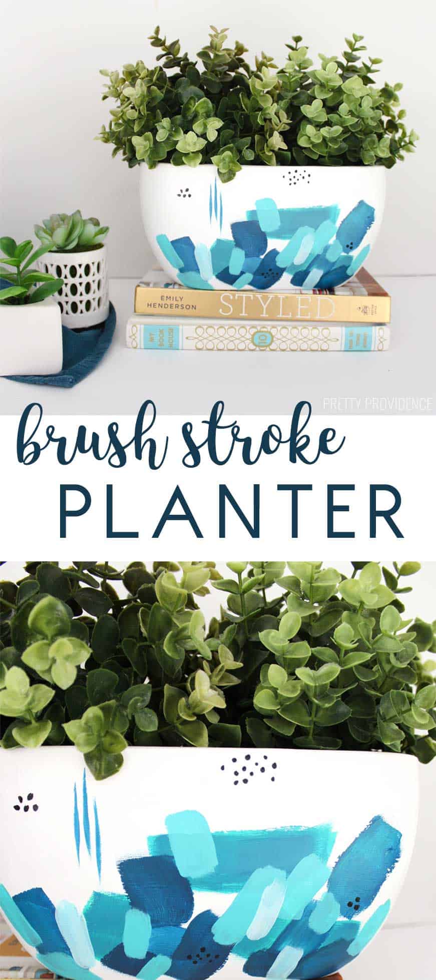 Painted brush stroke planter! So fun and EASY