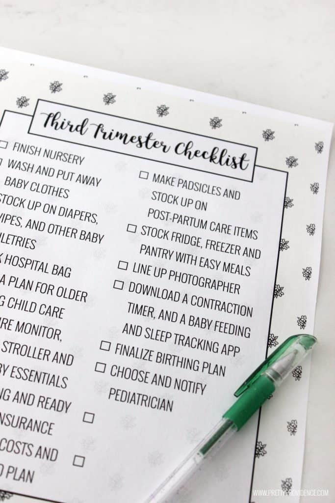 third trimester checklist