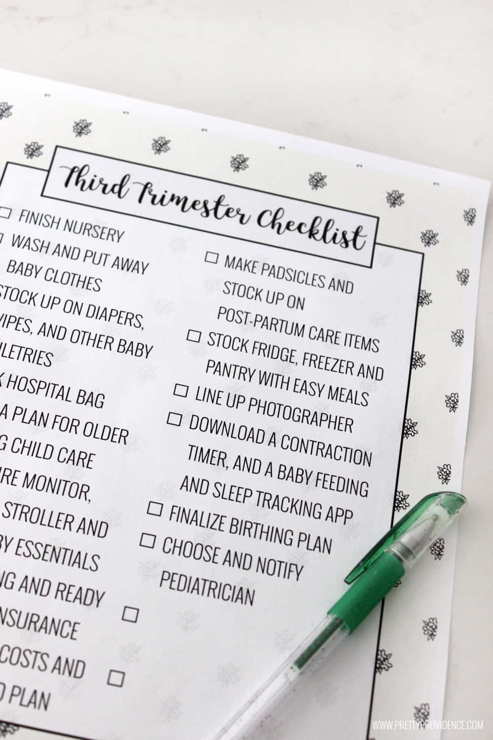 I am loving this third trimester checklist! Leaves off unnecessary items and strips things down to the most essential! A must use! 