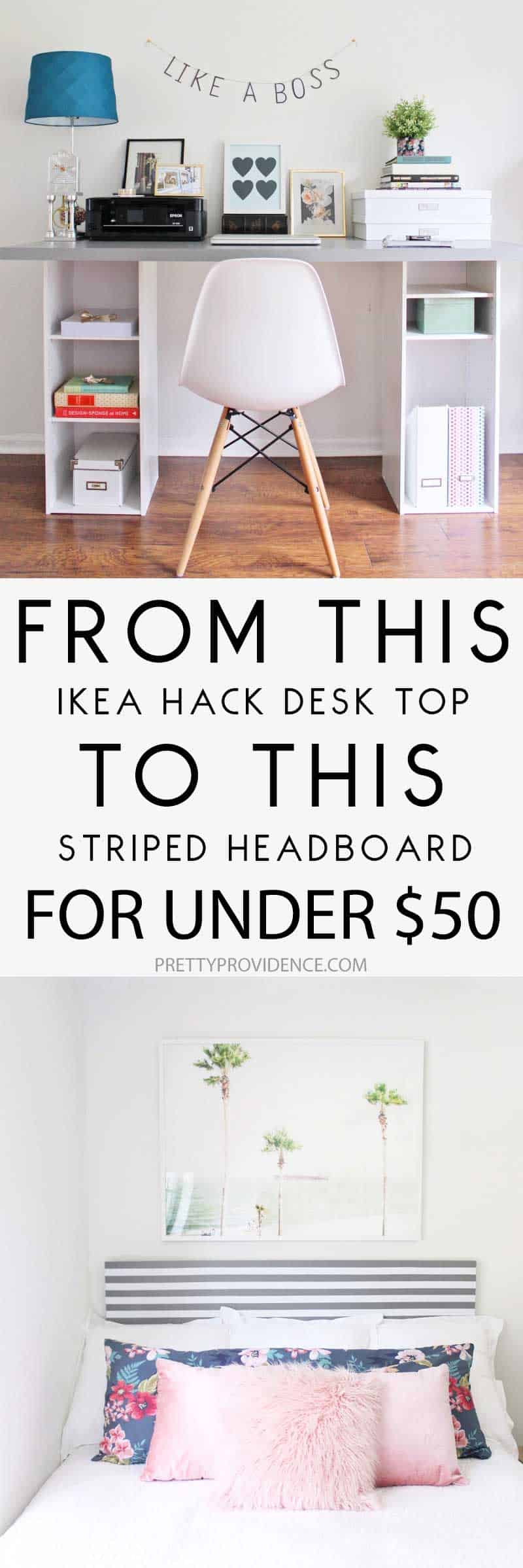 This IKEA hack headboard is SO easy, and under $50 to make!