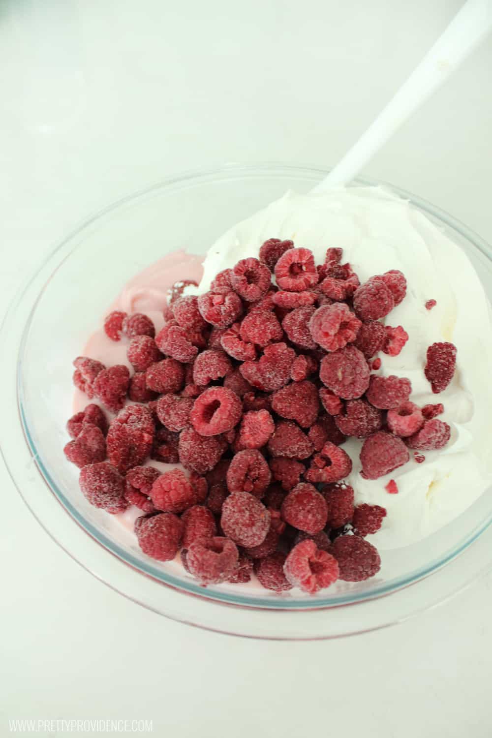 Delicious raspberry fluff! Perfect side for brunch or any BBQ! Everyone always raves about it and it is SO easy to whip up! 