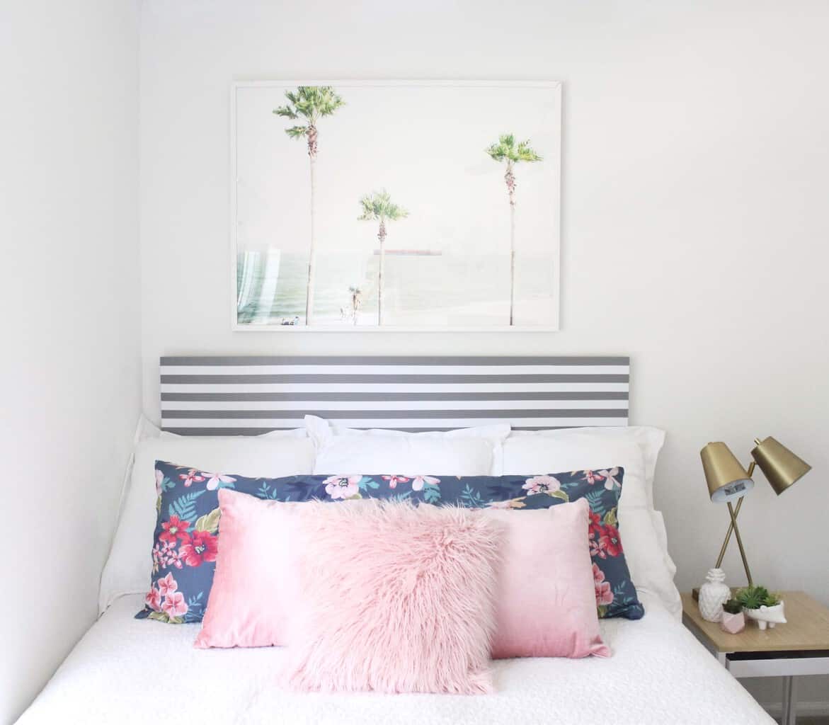 This IKEA hack headboard is SO easy, and under $50 to make!